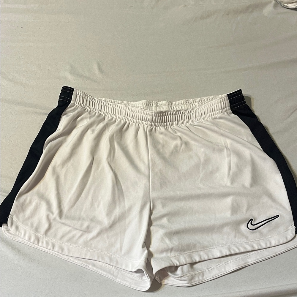 Nike White and Black Athletic Shorts Lightweight Design